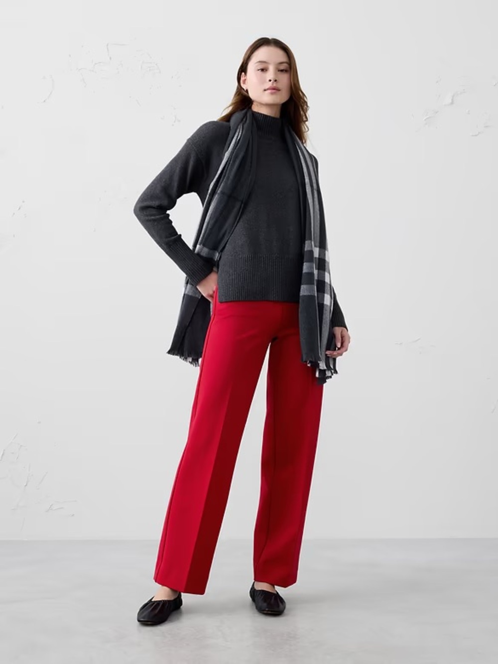 NWT Banana Republic Straight Ponte Pull-On Pant - Red Chakra, size XL